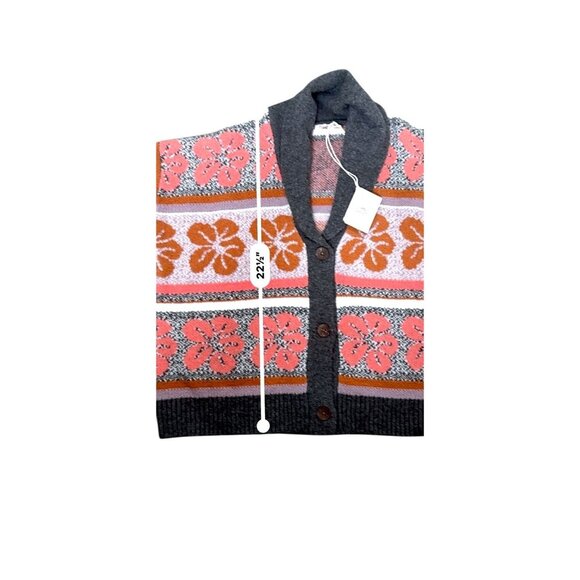 Faherty Topanga Women Floral Cardigan Sweater S Merino Wool & Cashmere NWT - Picture 5 of 6